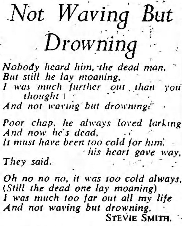 waving not drowning poem