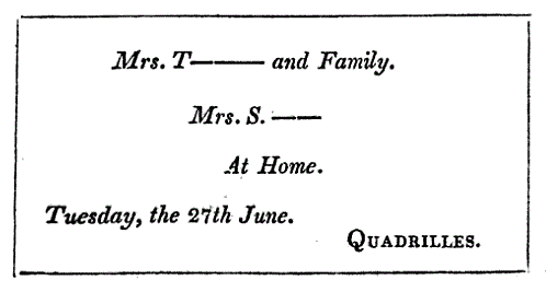 Parkes - Domestic Duties - 1825 - first invitation